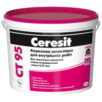 Акрилова шпаклівка для внутрішніх робіт Ceresit СT95 0,07мм 5л