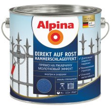 Емаль алкідна кольорова з молотковим ефектом Alpina Direkt auf Rost Hammerschlageffekt (зелений) 0,3л Емаль алкідна кольорова з молотковим ефектом Alpina Direkt auf Rost Hammerschlageffekt (зелений) 0,3л