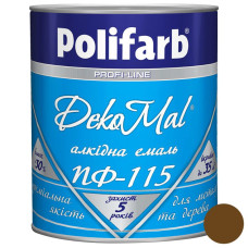 Алкідна емаль Polifarb DekoMal ПФ-115 горіх світлий 0,9 кг Алкідна емаль Polifarb DekoMal ПФ-115 горіх світлий 0,9 кг