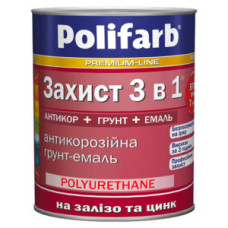 Антикорозійна ґрунт-емаль Polifarb Захист 3в1 Білий 0,9 кг Антикорозійна ґрунт-емаль Polifarb Захист 3в1 Білий 0,9 кг