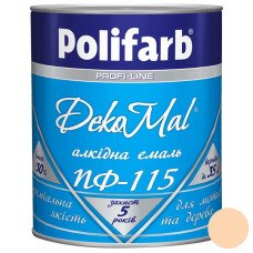Алкідна емаль Polifarb DekoMal ПФ-115 бежевий 0,9 кг Алкідна емаль Polifarb DekoMal ПФ-115 бежевий 0,9 кг