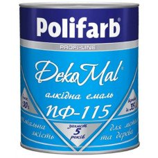 Алкідна емаль Polifarb DekoMal ПФ-115 білий 0,9 кг Алкідна емаль Polifarb DekoMal ПФ-115 білий 0,9 кг