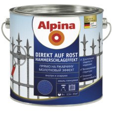 Емаль алкідна кольорова з молотковим ефектом Alpina Direkt auf Rost Hammerschlageffekt (чорний) 2,5л Емаль алкідна кольорова з молотковим ефектом Alpina Direkt auf Rost Hammerschlageffekt (чорний) 2,5л