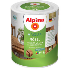Лак із ґрунтовкою меблевий акриловий Alpina Aqualack fur Mobel /мат. 0,75л