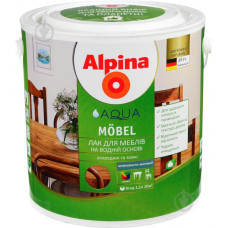 Лак меблевий Alpina Aqua Mobel /мат. 2,5л
