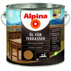Олія водовідштовхувальна для дерева Alpina Oel Terrassen Hell/світл. 0,75л Олія водовідштовхувальна для дерева Alpina Oel Terrassen Hell/світл. 0,75л