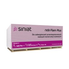 Гіпсокартон вогнестійкий Siniat NIDA FLAM PLUS 1200х2600х12,5мм Польща
